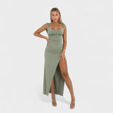 Sarella | Hosszú Ruha Masnival És Nyitott Hátsó Résszel