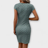 Emma | Rövid Ujjú Mintás Tulipán Szabású Ruha