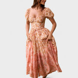 Valentina | Ruha Korall Színű Virágos