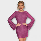 Flitteres | Hosszú Ujjú Pánt Nélküli Ruha