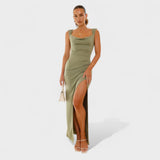 Sarella | Hosszú Ruha Masnival És Nyitott Hátsó Résszel