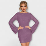 Flitteres | Hosszú Ujjú Pánt Nélküli Ruha