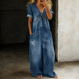 Maya | Farmer Jumpsuit Széles Szárral
