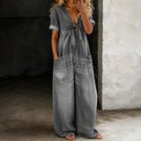 Maya | Farmer Jumpsuit Széles Szárral