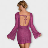 Flitteres | Hosszú Ujjú Pánt Nélküli Ruha